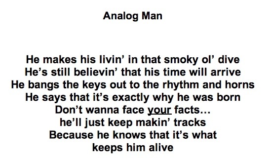 A freelance content writer in Denver who's also a singer songwriter and a children's writer talks about analog vs digital.