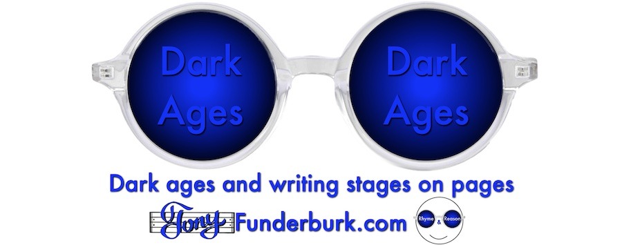 Dark ages and writing stages on pages