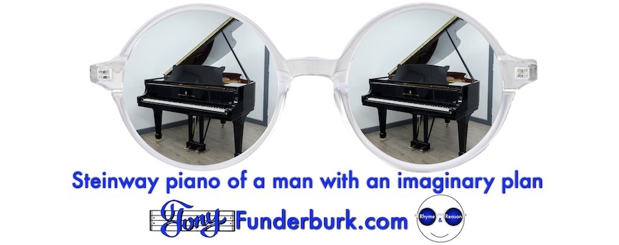 Steinway piano of a man with an imaginary plan