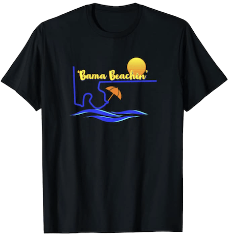 'Bama Beachin' tees are a celebration of the start of the Emerald Gulf Coast in Alabama