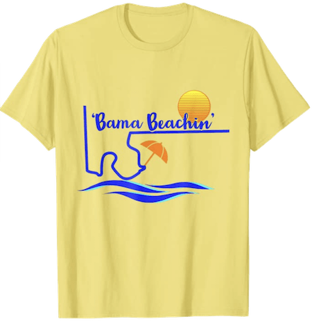 'Bama Beachin' tees are a celebration of the start of the Emerald Coast in Alabama