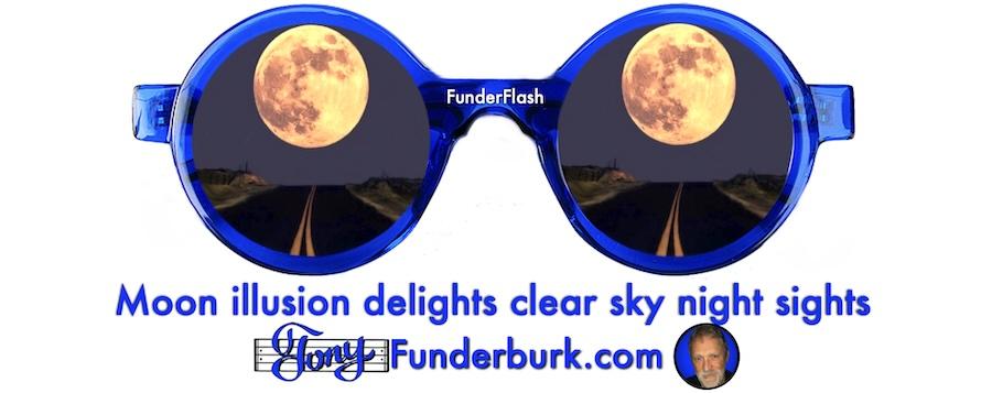 Moon illusion delights clear sky night sights