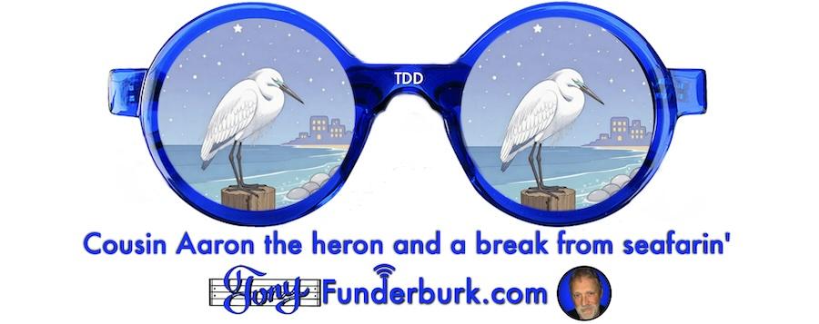 Cousin Aaron the heron takes a break from seafarin'