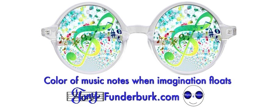 Color of music notes when imagination floats