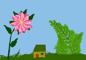 Children's writer, Tony Funderburk, asks you to just imagine a tiny house under the ferns and dahlias.