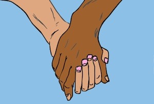 Holding hands where the sky ends becomes a metaphor for time in a Rhyme Time poem by writer singer illustrator, Tony Funderburk.