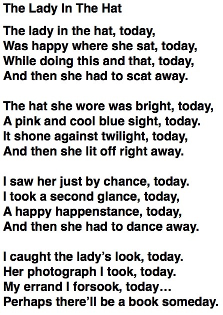 "Lady In The Hat" by Tony Funderburk: the world's leading writer-singer-illustrator for kids and life.