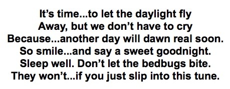 A singer songwriter shares some lyrics and anecdotes about his music for kids in their PJ's.