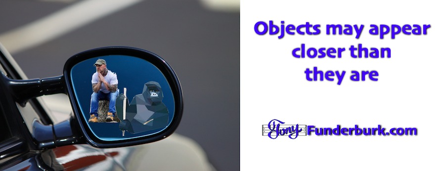 Objects may appear closer than they are